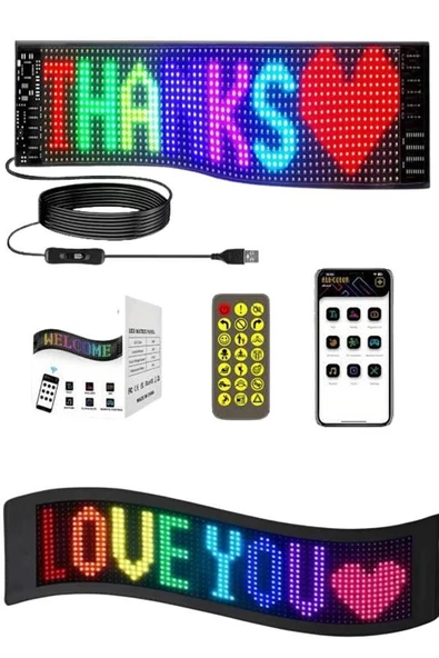 Matrix Led Cama Yapışan Telefon Kontrollü Panel Dijital Ekran Kumandalı ürün görseli 1