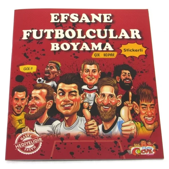 Efsane Futbolcular Çıkartmalı Maskeli Boyama Kitabı ürün görseli 1