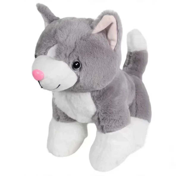 Kedi Peluş Gri 36 cm - Resim 2