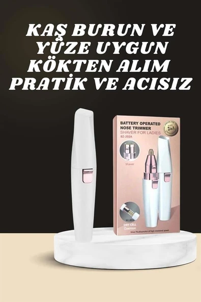 Kulak Burun ve Yüz Epilasyon Aleti ve Yüz Masaj Aleti İkili Cilt Bakım Seti ürün görseli 1