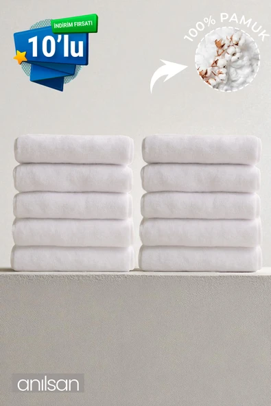 10'lu Büyük Banyo Havlusu - 90x150 Cm, 650gr, %100pamuk, Spa Ve Otel Havlusu ürün görseli 1