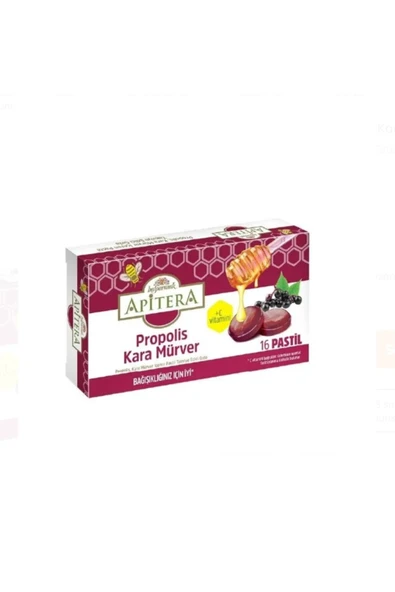 APITERA PROPLIS KARA MURVER 16 PASTİL ürün görseli 1