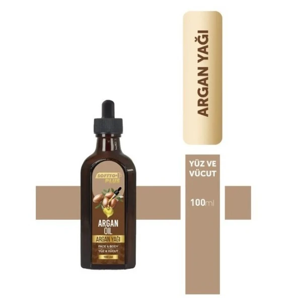 Softto Plus Argan Cilt Nemlendirme Etkili Yüz ve Vücut Yağı 100 ml ürün görseli 1