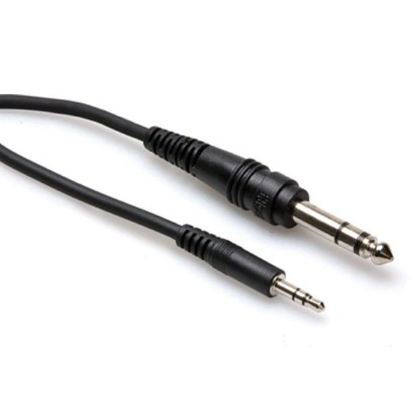 Hosa 3.5 mm TRS (M) - 1/4' TRS (M) Stereo Kablo 1.5 m (CMS-105) 3.5 mm TRS (Erkek) <-> 1/4" TRS (Erkek) Stereo kablo, 1.5 Mt. CMS-105 ürün görseli 1