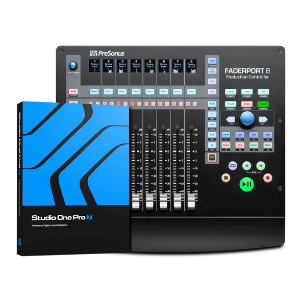 PreSonus FaderPort 8 DAW`lar için 8 motorize fader`li transport remote ürün görseli 1