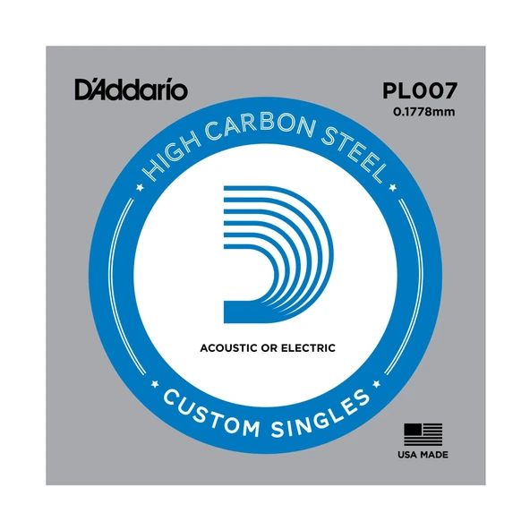DADDARIO PL007 DADDARIO PL007 ELEKTRO VE AKUSTİK TEK TEL, E-(Mİ), YÜKSEK KARBONLU ÇELİK ürün görseli 1