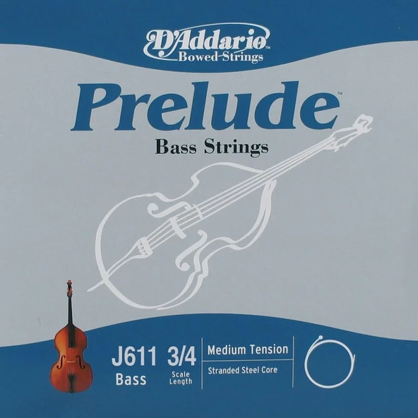 DADDARIO J611 DADDARIO J611 KONTRABAS TEK TEL, 3/4, PRELUDE, G-(SOL), MEDIUM ürün görseli 1