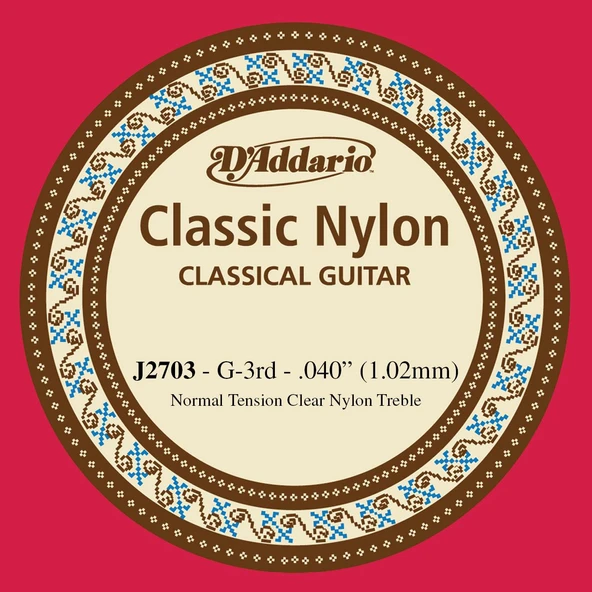 DADDARIO J2703 DADDARIO J2703 KLASİK TEK TEL, NAYLON, G-(SOL), NORMAL ürün görseli 1