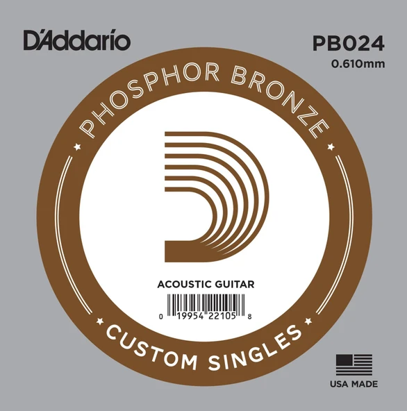 DADDARIO PB024 DADDARIO PB024 AKUSTİK TEK TEL, PHOSPHOR BRONZE WOUND, G-(SOL) ürün görseli 1