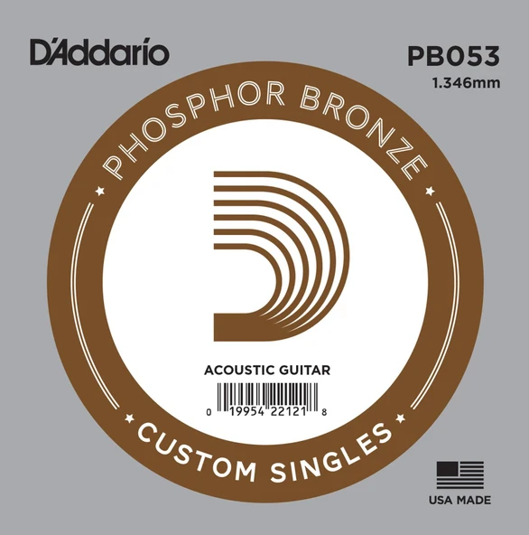 DADDARIO PB053 DADDARIO PB053 AKUSTİK TEK TEL, PHOSPHOR BRONZE WOUND, E-(Mİ) ürün görseli 1