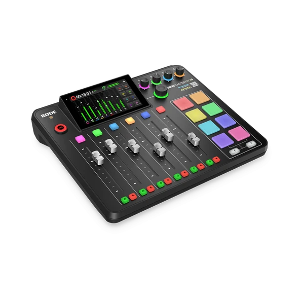 RØDE RØDECaster Pro II - Siyah Entegre ses prodüksiyon sistemi - 4 Mikrofon girişli, SD card ve Bilgisayara çok kanallı kayıt etme özellikli profesyonel podcast mikser ürün görseli 1
