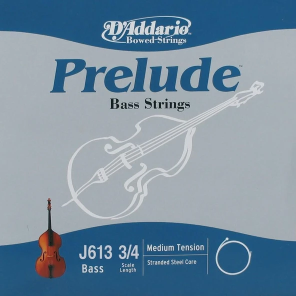 DADDARIO J613 DADDARIO J613 KONTRABAS TEK TEL, 3/4, PRELUDE, A-(LA),  MEDIUM ürün görseli 1