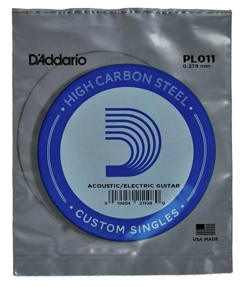 DADDARIO PL011 DADDARIO PL011 ELEKTRO VE AKUSTİK TEK TEL, E-(Mİ), YÜKSEK KARBONLU ÇELİK ürün görseli 1