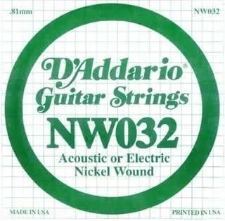 DADDARIO NW032 DADDARIO NW032 ELEKTRO VE AKUSTİK TEK TEL, (LA), 0.032 ürün görseli 1