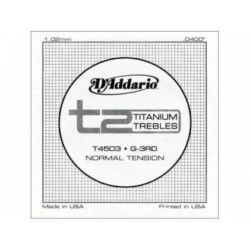 DADDARIO T4503 DADDARIO T4503 KLASİK TEK TEL, T2 SERİSİ, TITANIUM TREBLES, G-(SOL), (1,02MM), NORMAL ürün görseli 1