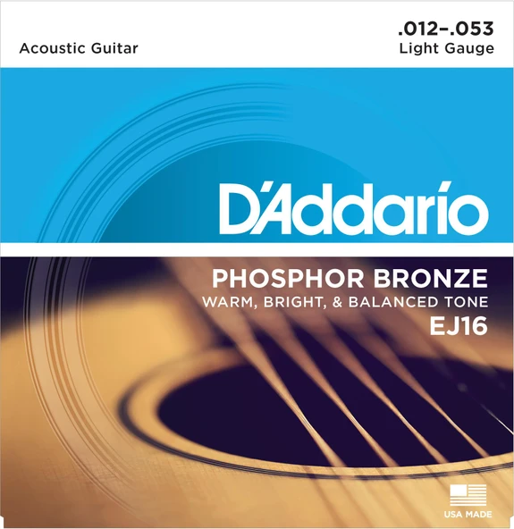 DADDARIO EJ16 DADDARIO EJ16 AKUSTİK GİTAR TEL SETİ, 12-53, PHOSPHOR BRONZE, LIGHT ürün görseli 1