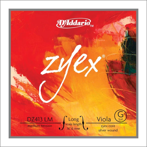 DADDARIO DZ413LM DADDARIO DZ413LM VİYOLA TEK TEL, ZYEX, (16" VE ÜSTÜ), G-(SOL), MEDIUM ürün görseli 1