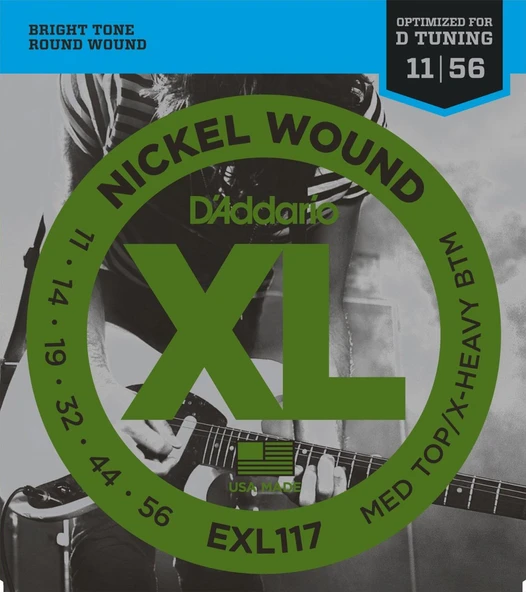 DADDARIO EXL117 DADDARIO EXL117 ELEKTRO GİTAR TEL SETİ, XL, 11-56, MEDIUM TOP/EXTRA HEAVY BOTTOM ürün görseli 1