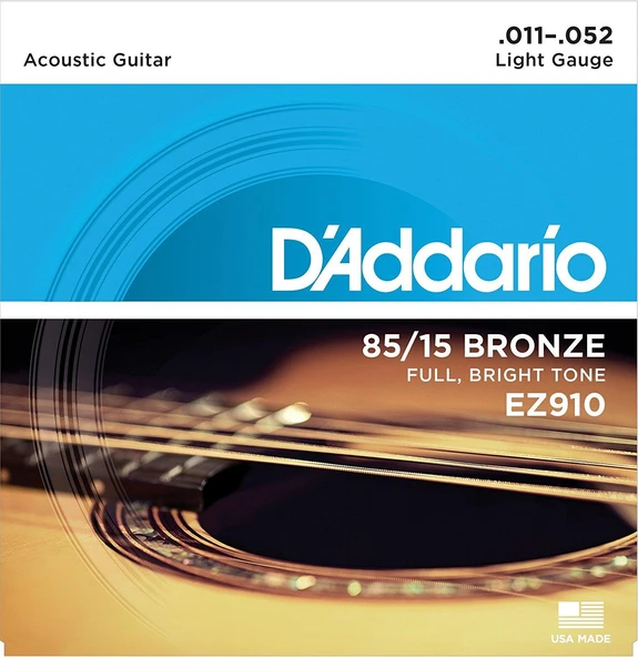 DADDARIO EZ910 DADDARIO EZ910 AKUSTİK GİTAR TEL SETİ, 85/15 BRONZE, LIGHT ürün görseli 1
