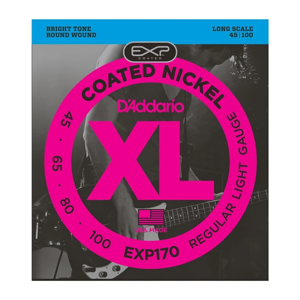DADDARIO EXP170 DADDARIO EXP170 BASS GİTAR TEL SETİ, 45-100, COATED NICKEL, REGULAR LIGHT ürün görseli 1