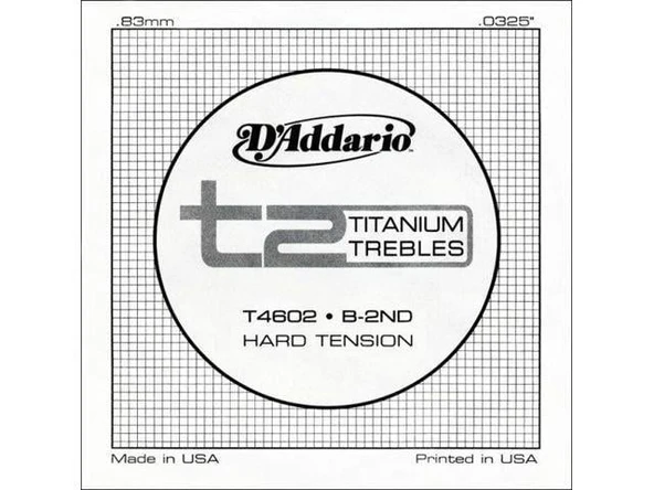 DADDARIO T4602 DADDARIO T4602 KLASİK TEK TEL, T2 SERİSİ, TITANIUM TREBLES, E-(Mİ), (0,81MM), HARD ürün görseli 1