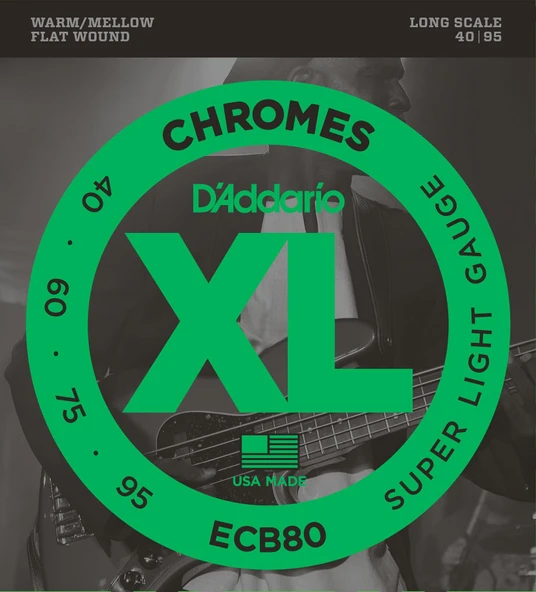 DADDARIO ECB80 DADDARIO ECB80 BASS GİTAR TEL SETİ, CHROMES, SUPER LIGHT ürün görseli 1