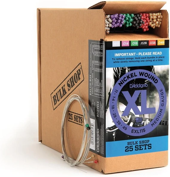DADDARIO EXL115-B25 DADDARIO EXL115-B25 (25 SET) ELEKTRO GİTAR TEL SETİ, XL, 11-49, NICKEL ürün görseli 1