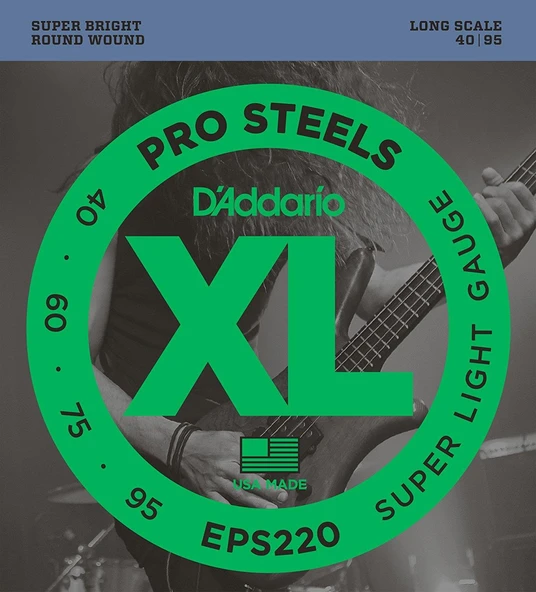 DADDARIO EPS220 DADDARIO EPS220 BASS GİTAR TEL SETİ, XL, 40-95, LONG SCALE, PROSTEELS ürün görseli 1