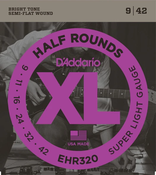 DADDARIO EHR320 DADDARIO EHR320 ELEKTRO GİTAR TEL SETİ, 09-42, HALF ROUNDS, SUPER LIGHT ürün görseli 1