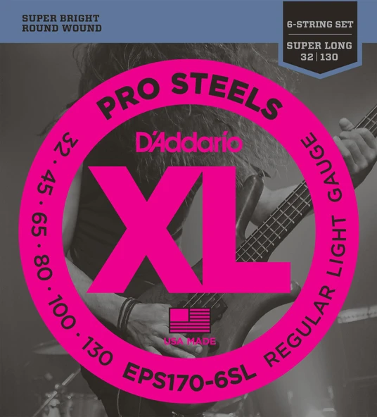DADDARIO EPS170-6SL DADDARIO EPS170-6SL BASS GİTAR TEL SETİ, 6 TELLİ, XL, 32-130, PROSTEELS ürün görseli 1