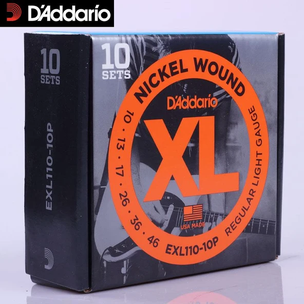 DADDARIO EXL110-10P DADDARIO EXL110-10P (10 SET) ELEKTRO GİTAR TEL SETİ, XL, 10-46, NICKEL ürün görseli 1