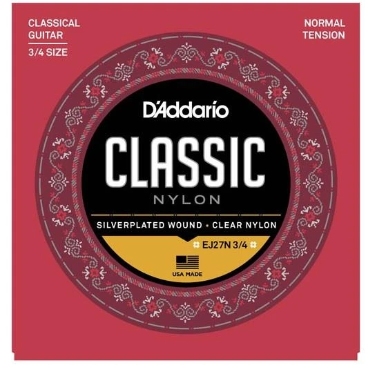 DADDARIO EJ27N 3/4 DADDARIO EJ27N 3/4 KLASİK GİTAR TEL SETİ, SILVERPLATED WOUND, NORMAL TENSION ürün görseli 1