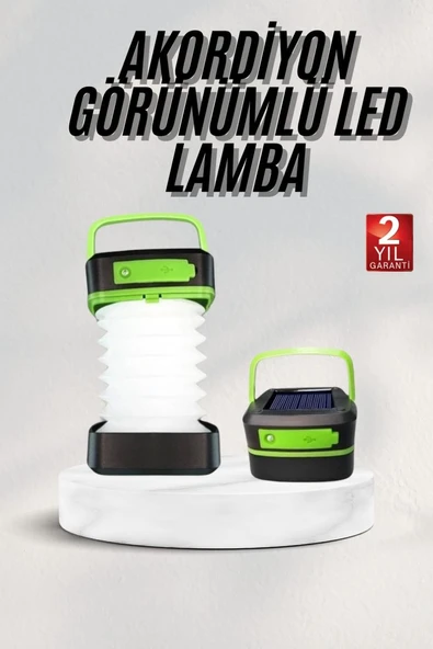 Katlanabilir Kamp Lambası Akordiyon Lamba Şarjlı 3 Kademeli Solar ürün görseli 1