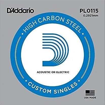 DADDARIO PL0115 DADDARIO PL0115 ELEKTRO VE AKUSTİK TEK TEL, E-(Mİ), YÜKSEK KARBONLU ÇELİK ürün görseli 1