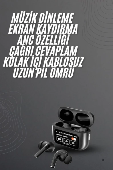 Yeni Nesil Pro Ekranlı Bluetooth Kulaklık 5.0 Bluetooth - Resim 2