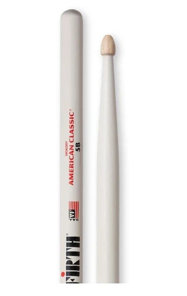 VICFIRTH V5BW VICFIRTH V5BW BAGET 5B WOOD WHITE, HICKORY, 0.595"x16" ürün görseli 1