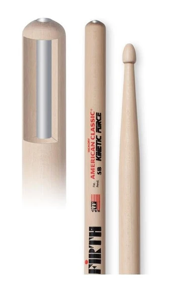 VICFIRTH V5BKF VICFIRTH V5BKF BAGET 5B WOOD KINETIC FORCE, HICKORY, 0.595 ürün görseli 1