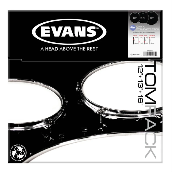 EVANS ETP-ONX2-S EVANS ETP-ONX2-S DERİ SETİ (12+13+16) TOM KUMLU SİYAH STANDART KİT ürün görseli 1