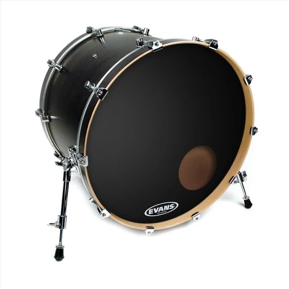 EVANS BD20RONX EVANS BD20RONX 20" DERİ RESONAT KİCK SİYAH KUMLU ÖN RİNGLİ TEK KAT ürün görseli 1
