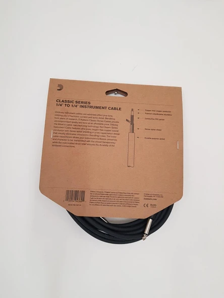 PLANETWAVES PWCGT15 GİTAR KABLO 15 İNCH CLASSİC CABLE  ÇİN - Resim 2
