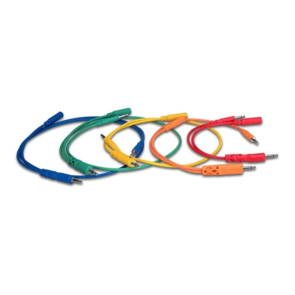 Hosa Hopscotch Patch Kabloları (CMM-500Y-MIX) 5 Farklı boy pigtail tasarımlı patch kablo CMM-500Y-MIX ürün görseli 1