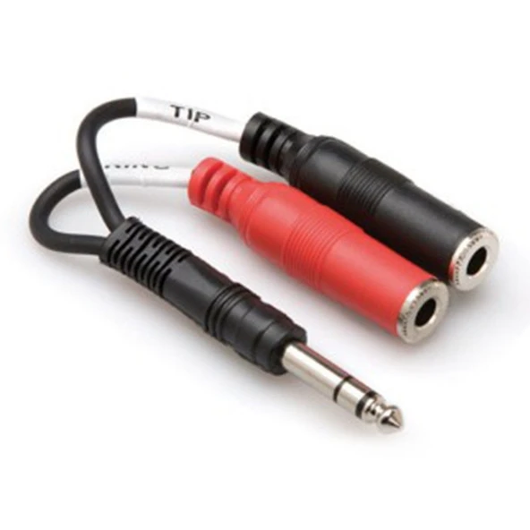 Hosa 1/4' TRS (M) - Dual 1/4' TSF (F) Stereo Breakout Kablo (YPP-117) 1/4" TRS (Erkek) <-> Dual 1/4" TSF (Dişi) Stereo Breakout kablo YPP-117 ürün görseli 1