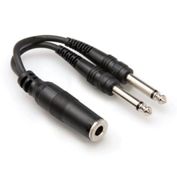 Hosa 1/4' TS (F) - Dual 1/4' TS (M) Y-Kablo (YPP-106) 1/4" TS (Dişi) <-> Dual 1/4" TS (Erkek) Y-kablo YPP-106 ürün görseli 1