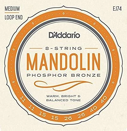DADDARIO EJ74 MANDOLIN TEL SET, FOSFOR BRONZ SARIM, MEDIUM, 4 Çİ ürün görseli 1