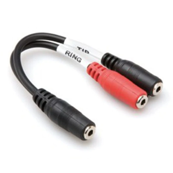 Hosa 3.5 mm. TRS (F) - Dual 3.5 mm. TS (F) Stereo Breakout Kablo (YMM-379) 3.5 mm. TRS (Dişi) <-> Dual 3.5 mm. TS (Dişi) Stereo Breakout kablo YMM-379 ürün görseli 1