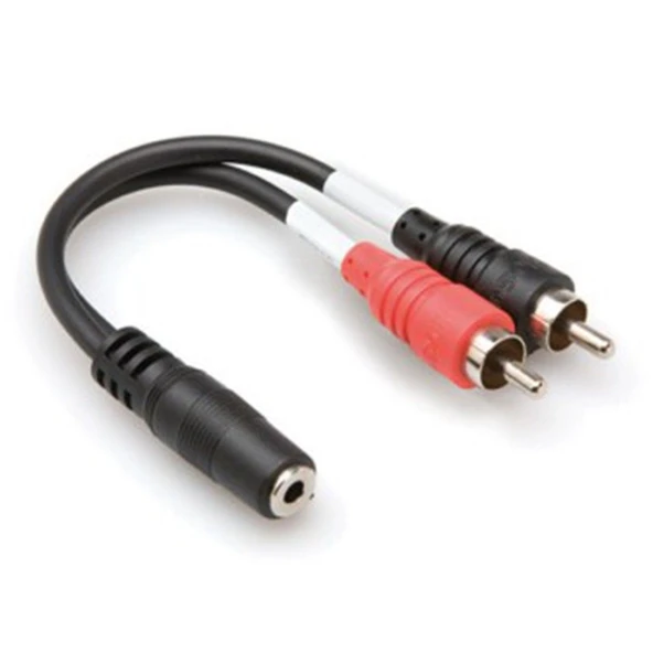 Hosa 3.5 mm. TRS (F) - Dual RCA (M) Stereo Breakout Kablo (YMR-197) 3.5 mm. TRS (Dişi) <-> Dual RCA (Erkek) Stereo Breakout kablo YMR-197 ürün görseli 1