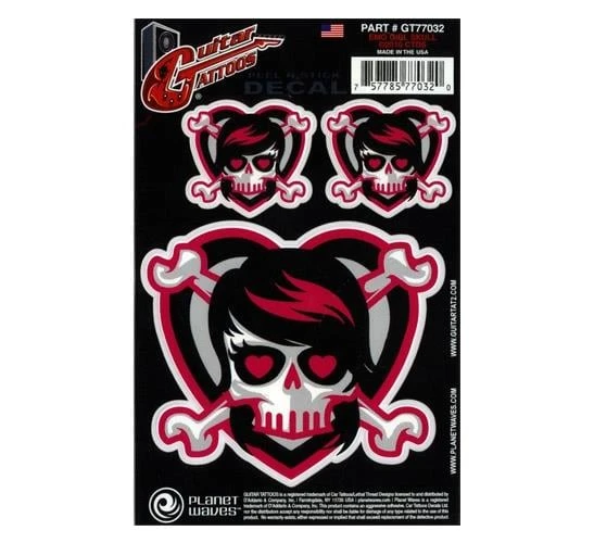 PLANETWAVES GT77032 GTR TATTOO- EMO GIRL SKULL STİCKER ürün görseli 1