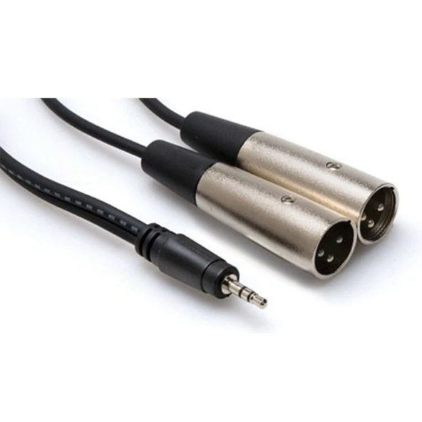 Hosa 3.5 mm. TRS (M) - Dual XLR (M) Stereo Breakout Kablo 3 m (CYX-403M) 3.5 mm. TRS (Erkek) <-> Dual XLR (erkek) Stereo Breakout kablo, 3 mt. CYX-403M ürün görseli 1