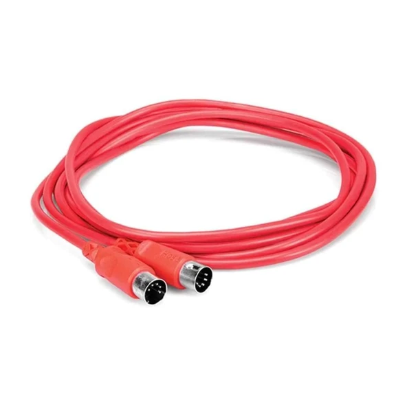 Hosa 5-pin DIN (M) - 5-pin DIN (M) MIDI Kablosu 3 m (MID-310RD) 5-pin DIN (Erkek) <-> 5-pin DIN (Erkek) MIDI kablosu, 3 mt. MID-310RD ürün görseli 1