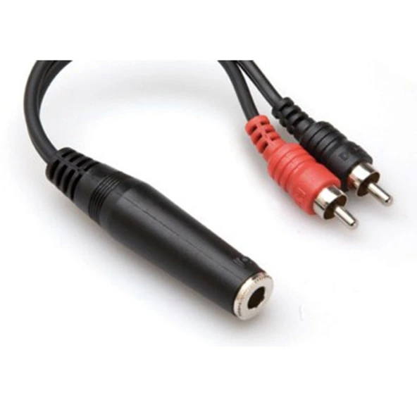 Hosa 1/4' TRS (F) - Dual RCA (M) Stereo Breakout Kablo (YPR-257) 1/4" TRS (Dişi) <-> Dual RCA (Erkek) Stereo Breakout kablo YPR-257 ürün görseli 1